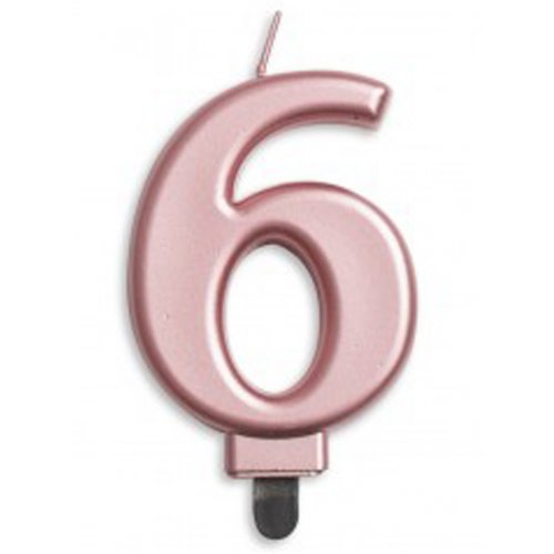 (image for) Jumbo Number 6 Candle Rose Gold